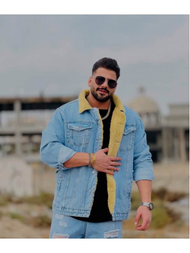 کاپشن جین خزدار سنگ شور کد 3111